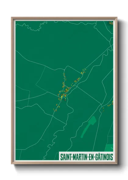 Une affiche de carte sur Saint-Martin-en-Gâtinois