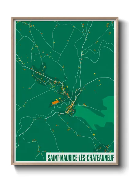 Une affiche de carte sur Saint-Maurice-lès-Châteauneuf