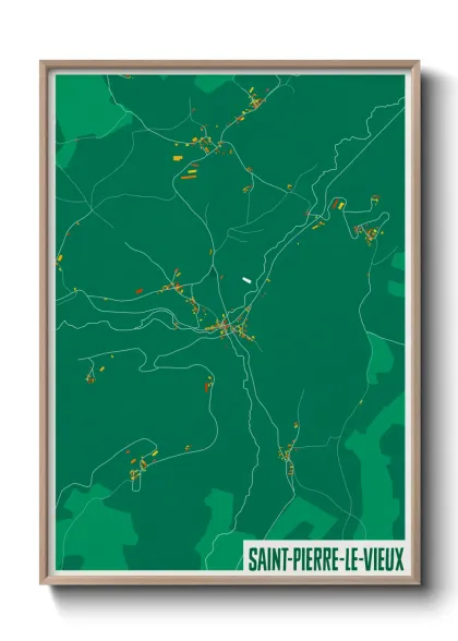 Une affiche de carte sur Saint-Pierre-le-Vieux