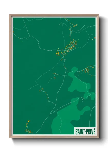 Une affiche de carte sur Saint-Privé