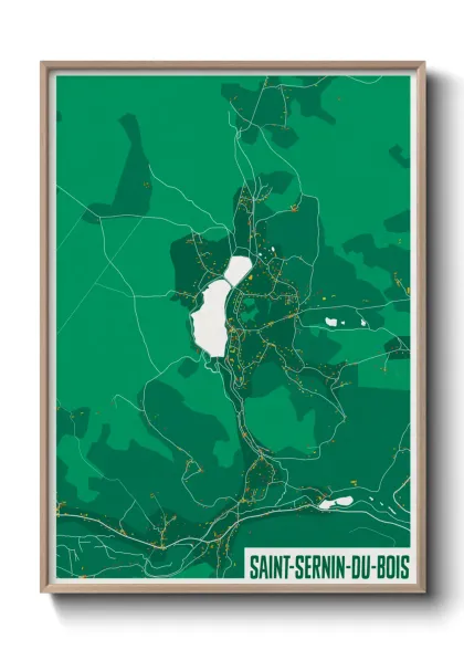 Une affiche de carte sur Saint-Sernin-du-Bois