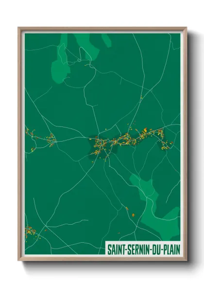 Une affiche de carte sur Saint-Sernin-du-Plain
