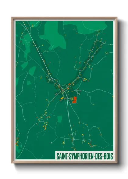 Une affiche de carte sur Saint-Symphorien-des-Bois