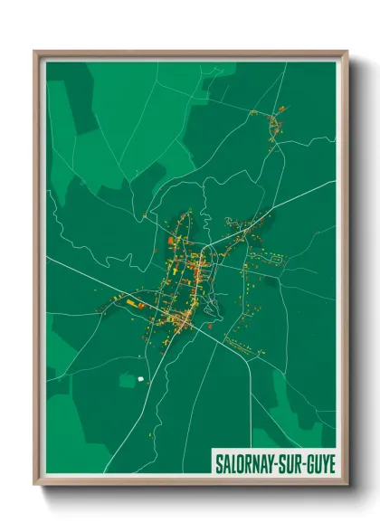 Une affiche de carte sur Salornay-sur-Guye