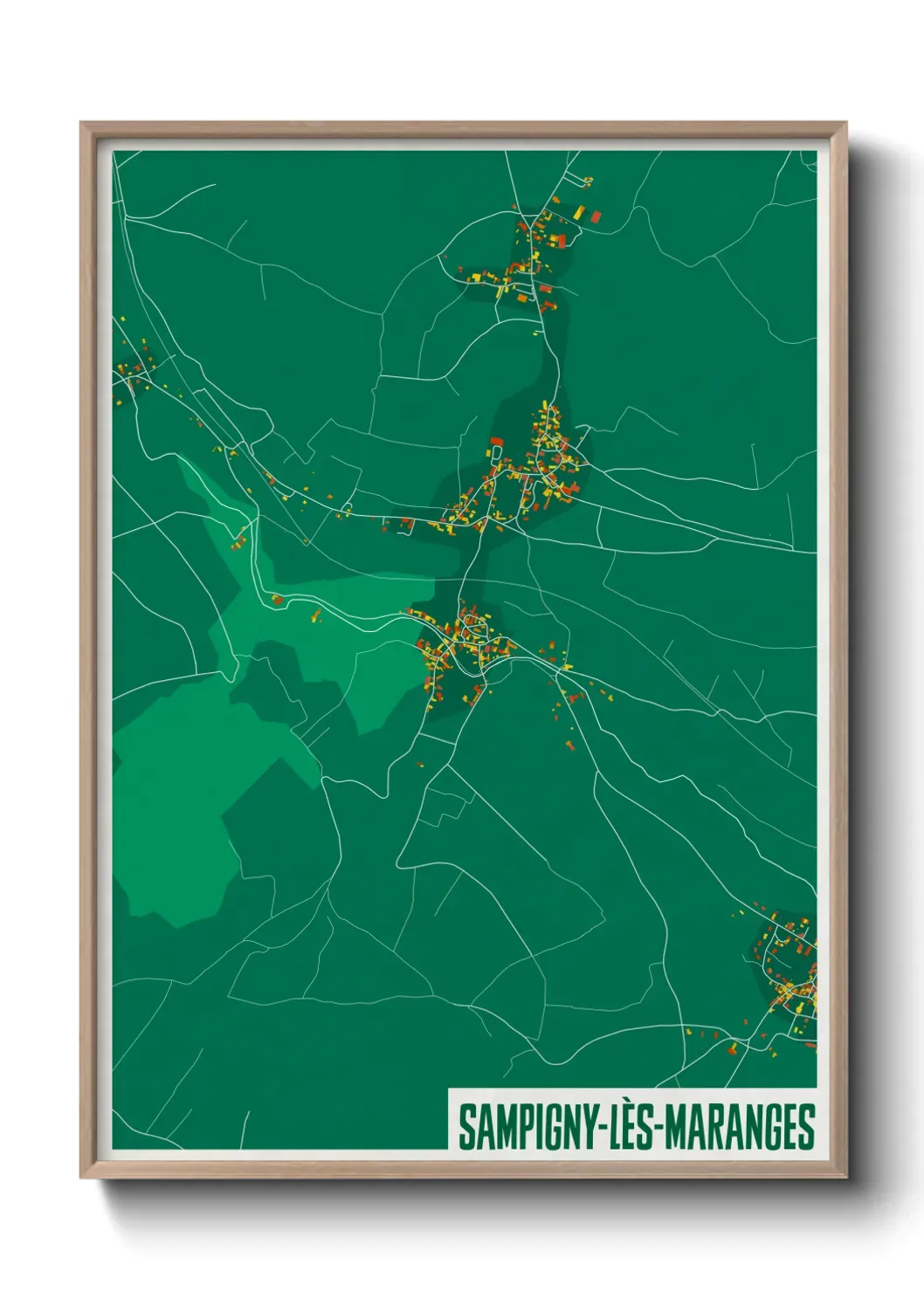 Un poster carte Sampigny-lès-Maranges