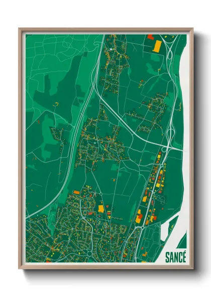 Une affiche de carte sur Sancé