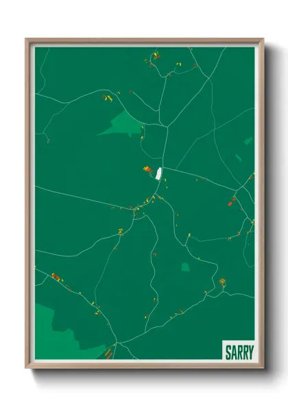 Une affiche de carte sur Sarry