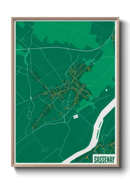 Une affiche de carte sur Sassenay