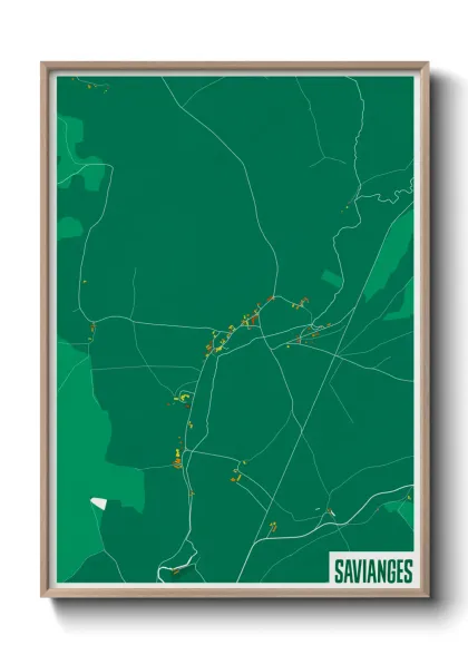 Une affiche de carte sur Savianges