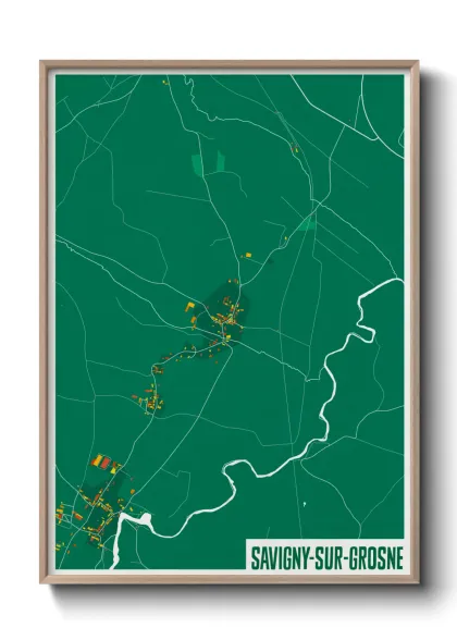 Une affiche de carte sur Savigny-sur-Grosne