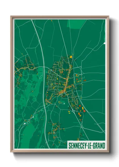 Une affiche de carte sur Sennecey-le-Grand