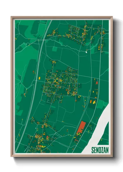 Une affiche de carte sur Senozan