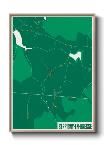 Une affiche de carte sur Serrigny-en-Bresse