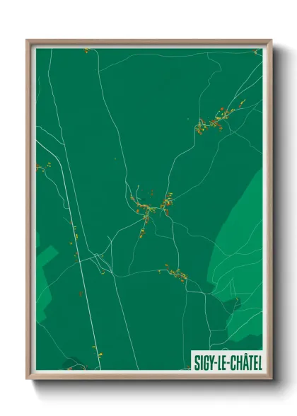Une affiche de carte sur Sigy-le-Châtel