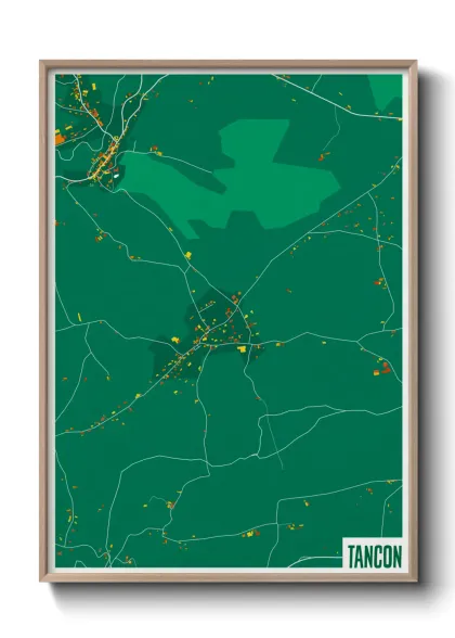 Une affiche de carte sur Tancon