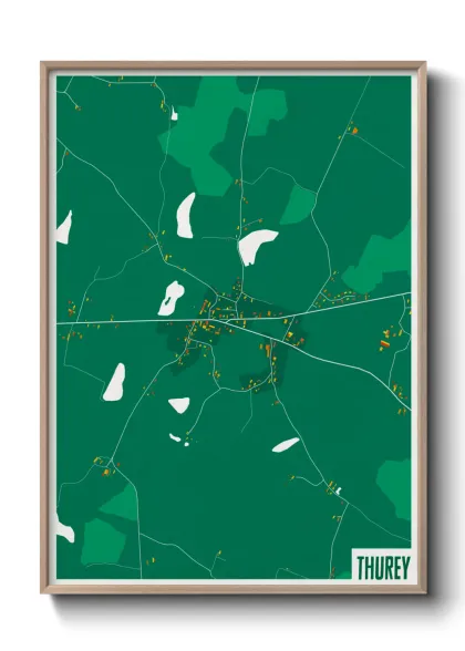 Une affiche de carte sur Thurey