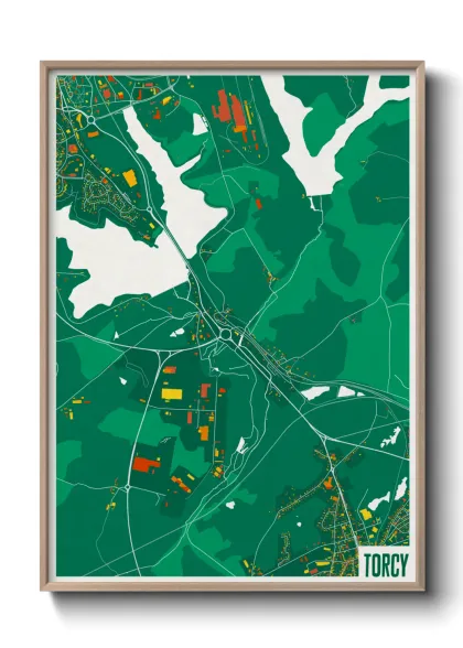 Une affiche de carte sur Torcy