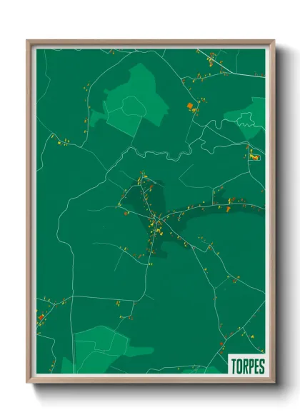 Une affiche de carte sur Torpes