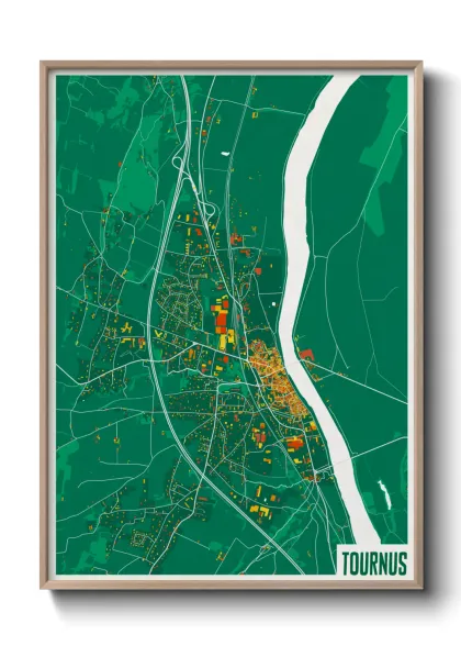 Une affiche de carte sur Tournus