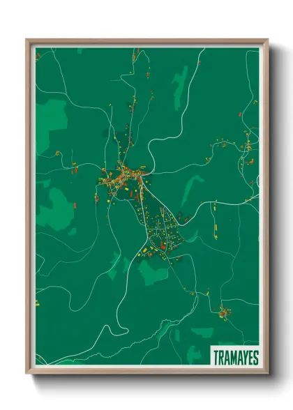 Une affiche de carte sur Tramayes