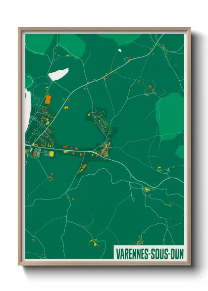 Une affiche de carte sur Varennes-sous-Dun