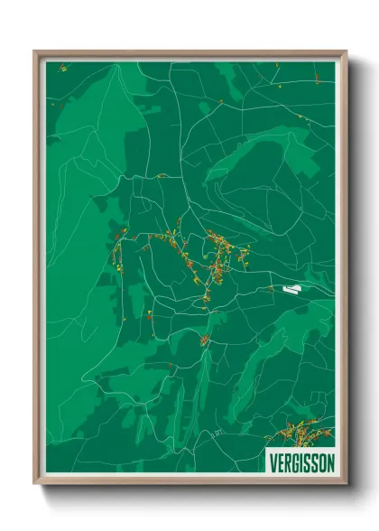Une affiche de carte sur Vergisson