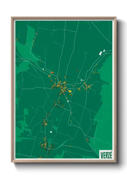 Une affiche de carte sur Verzé