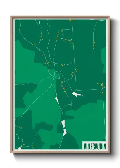 Une affiche de carte sur Villegaudin