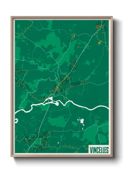 Une affiche de carte sur Vincelles