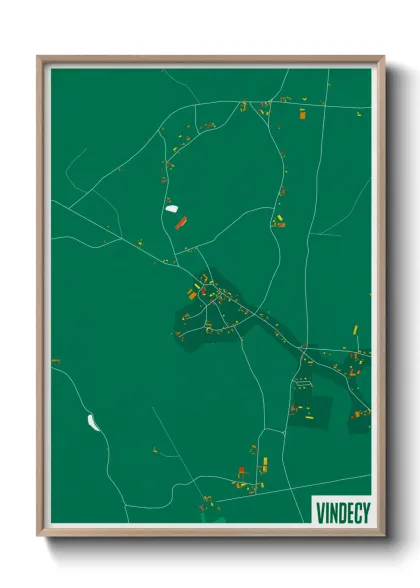 Une affiche de carte sur Vindecy