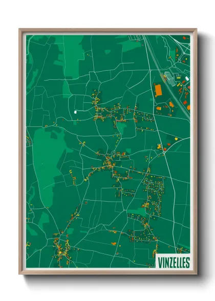 Une affiche de carte sur Vinzelles