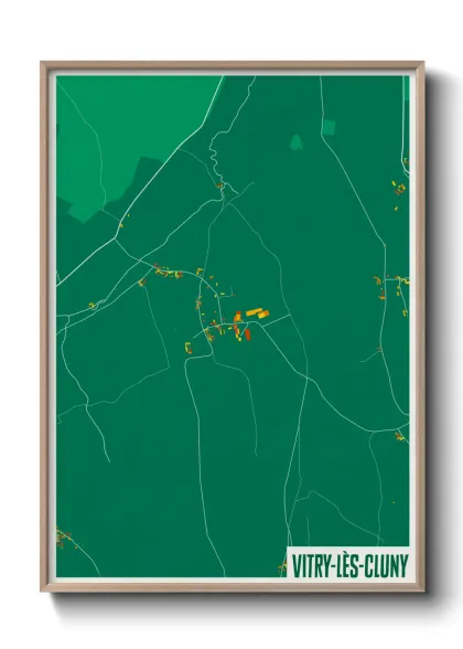 Une affiche de carte sur Vitry-lès-Cluny