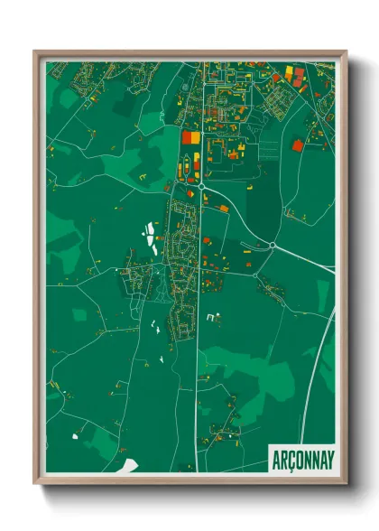 Une affiche de carte sur Arçonnay