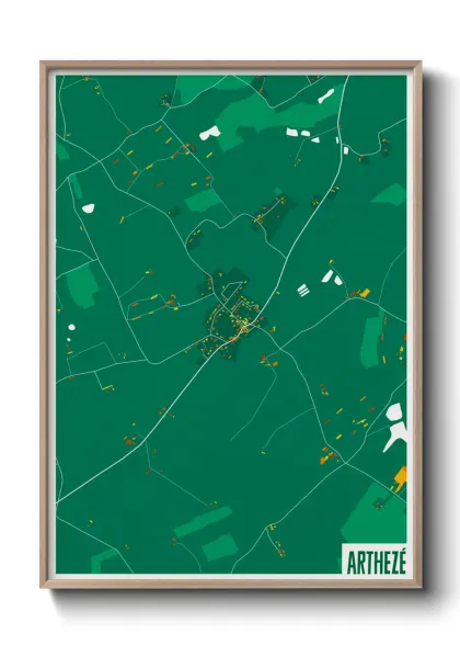 Une affiche de carte sur Arthezé