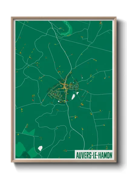 Une affiche de carte sur Auvers-le-Hamon