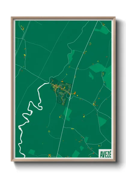 Une affiche de carte sur Avezé