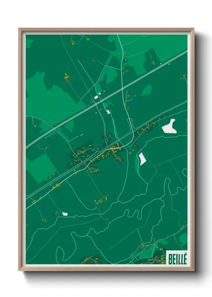 Une affiche de carte sur Beillé
