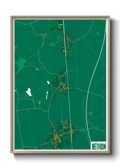 Une affiche de carte sur Béthon