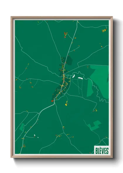 Une affiche de carte sur Blèves