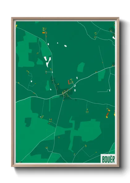 Une affiche de carte sur Bouër