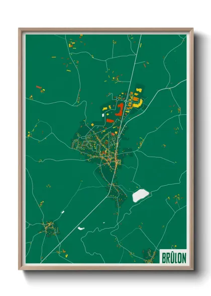 Une affiche de carte sur Brûlon