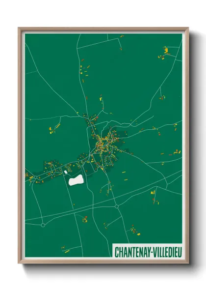 Une affiche de carte sur Chantenay-Villedieu