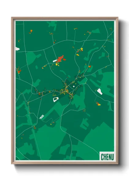 Une affiche de carte sur Chenu