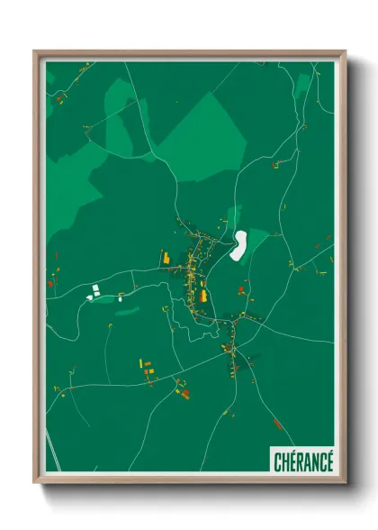 Une affiche de carte sur Chérancé