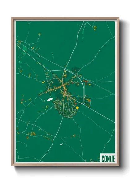 Une affiche de carte sur Conlie