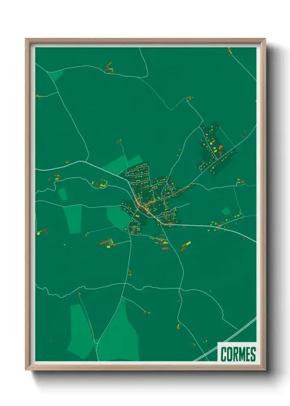 Une affiche de carte sur Cormes