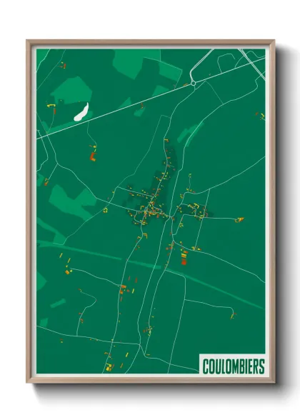 Une affiche de carte sur Coulombiers