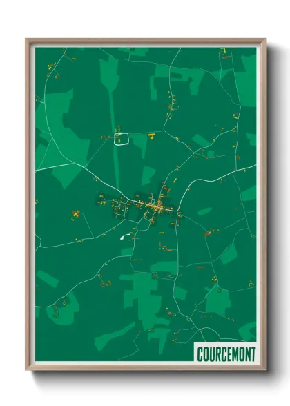 Une affiche de carte sur Courcemont