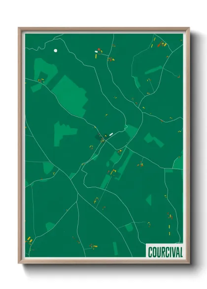 Une affiche de carte sur Courcival