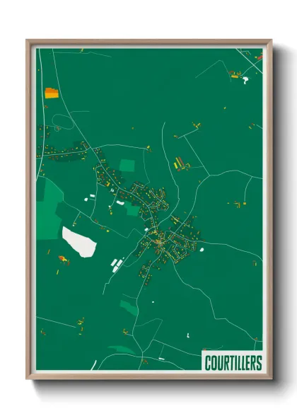 Une affiche de carte sur Courtillers